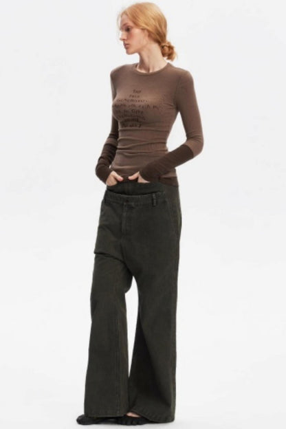 Layered Letter Print Top