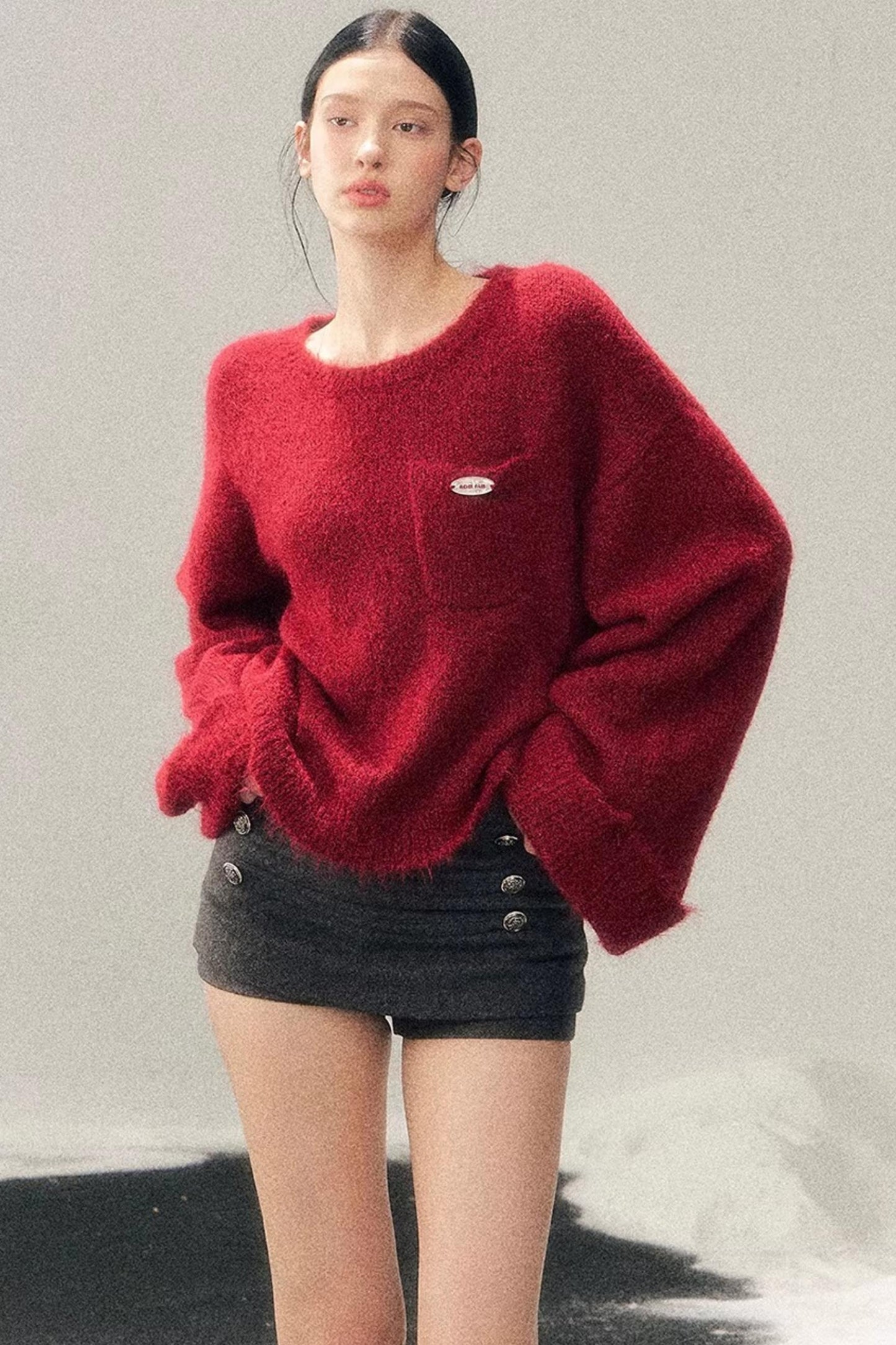 Woolen A-Line Skirt Pants