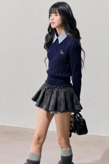 Unfinished Poem Plaid Sweater