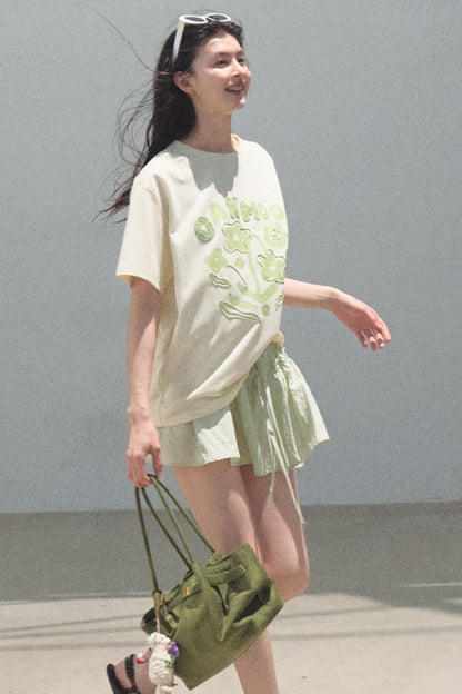 Embroidered Puffy A-Line Skirt