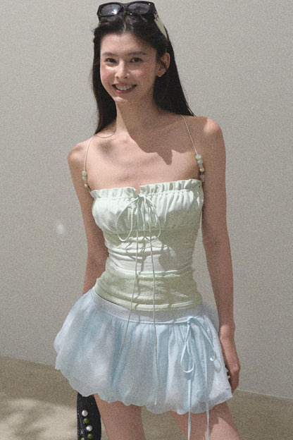 Floral Peplum Culottes Skirt Set