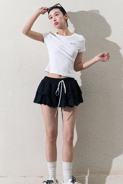 Elegant Layered Lace Skirt