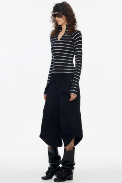 Vintage Striped Slim Knit Top