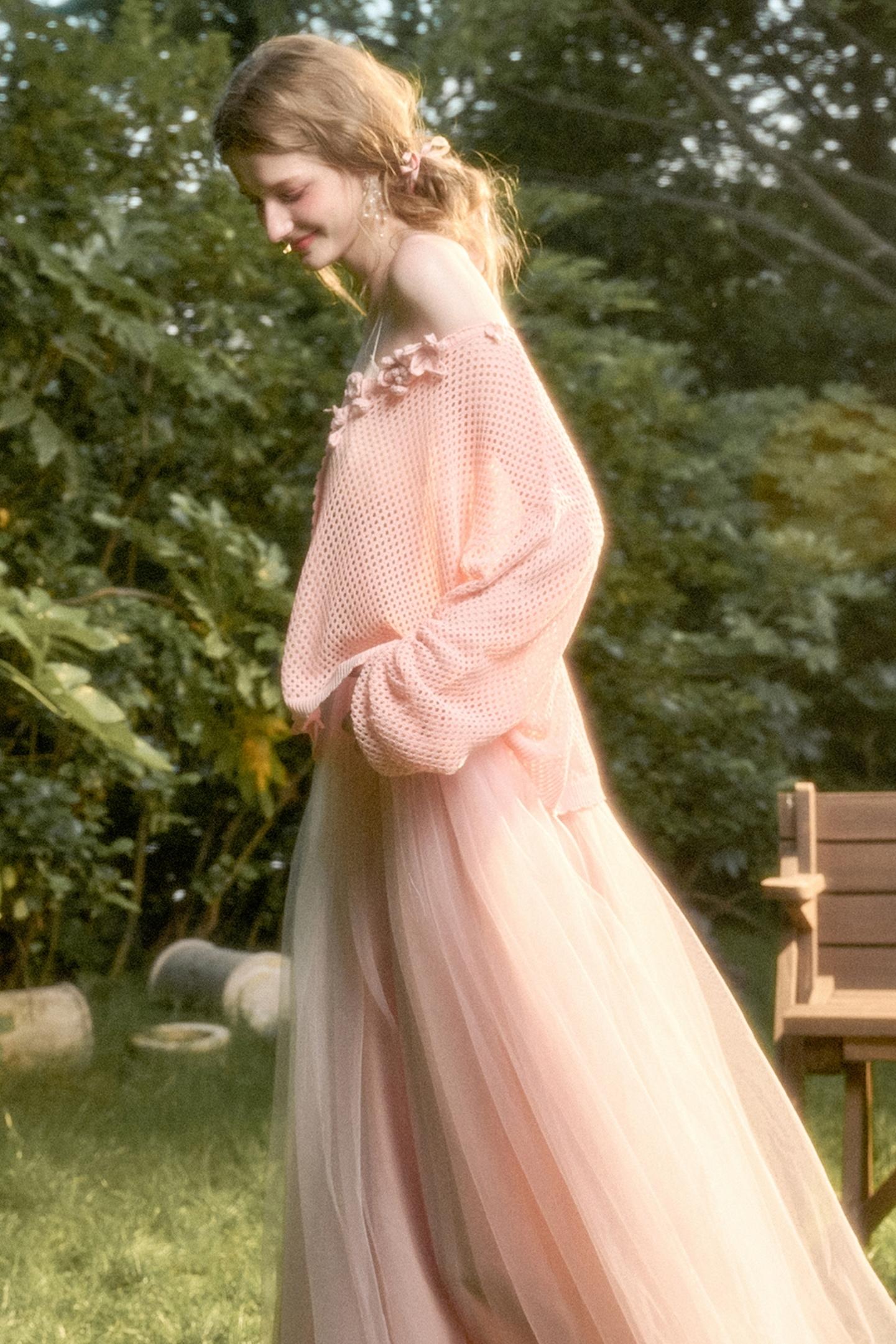 Galaxy Ice Silk Hollow Cardigan