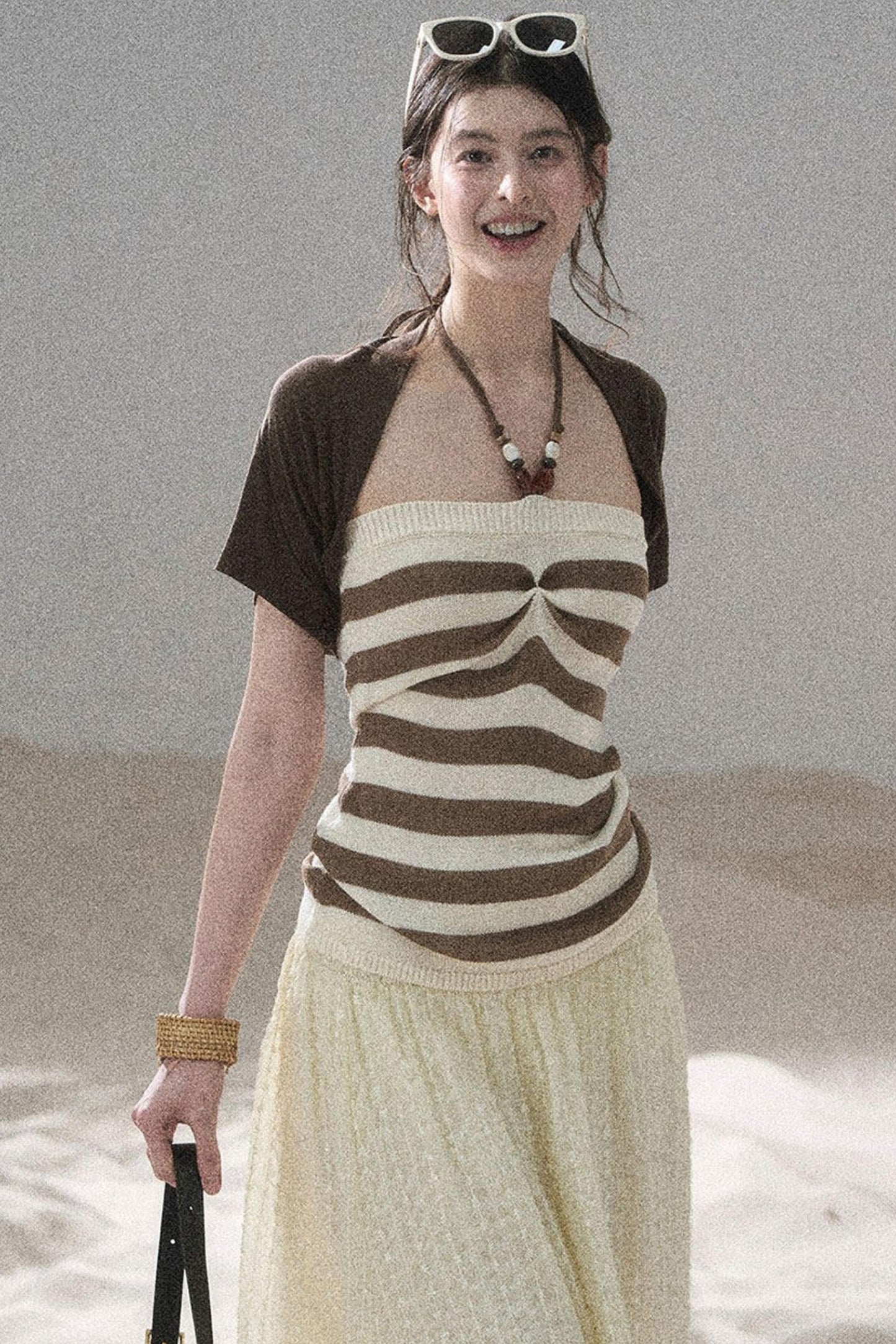 Flowing Twilight Striped Top Set