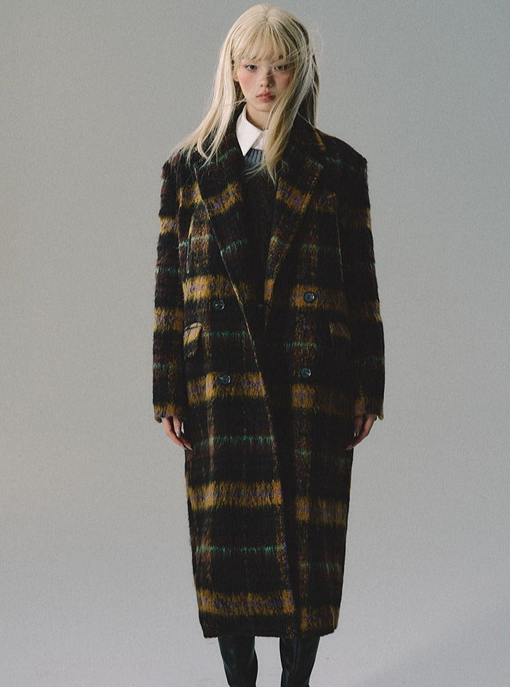 vintage plaid tweed coat