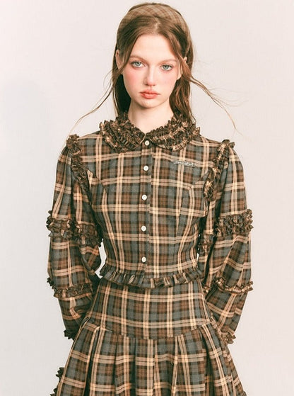 Retro Short Plaid Shirt