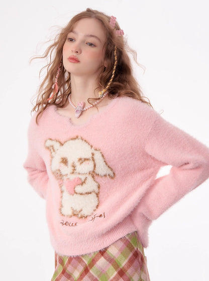 American rabbit warm pullover sweater