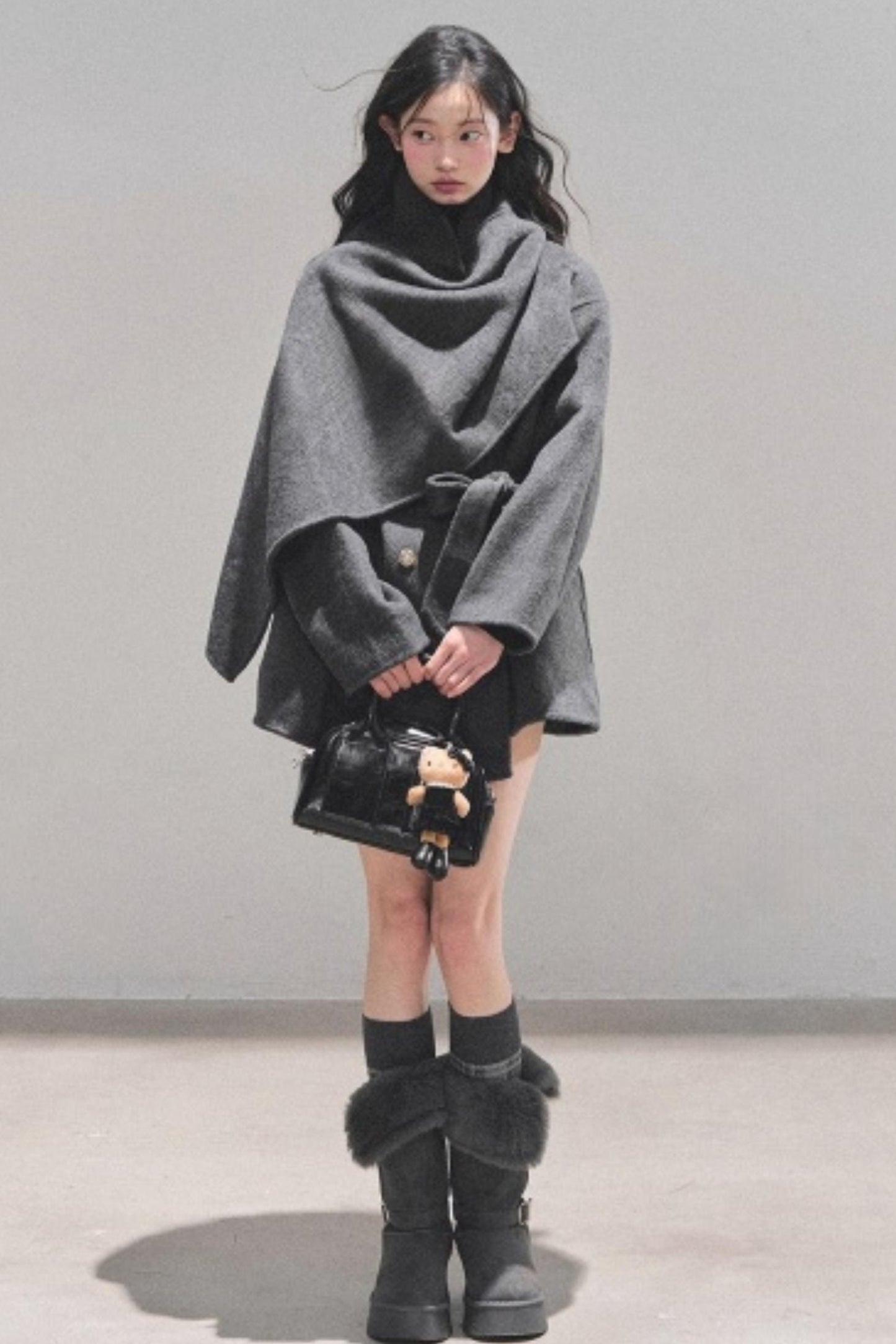 Winter Plaid Wool Coat