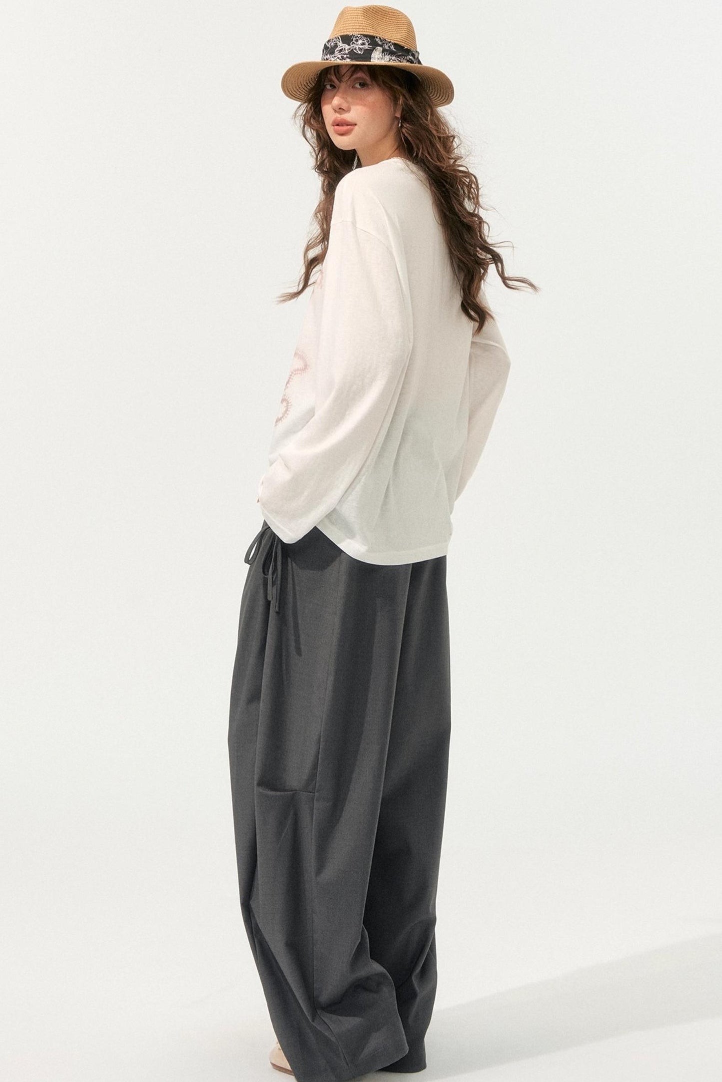 Loose Drape Straight Pants