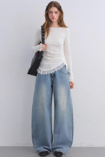 Rhinestone Blue Scimitar Pants