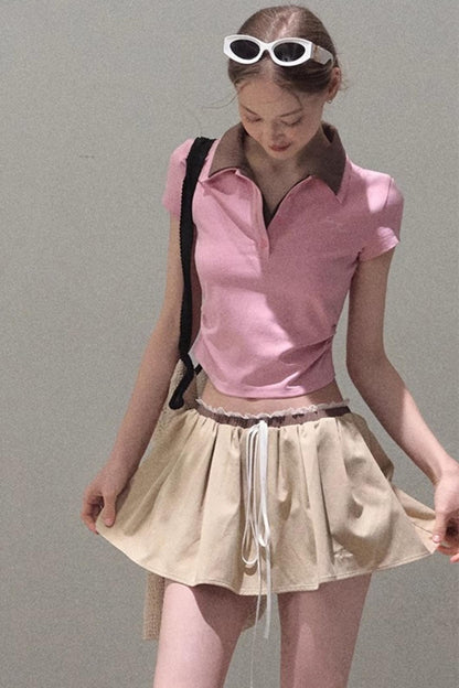 Vintage Lace Poncho Polo Skirt Set-Up