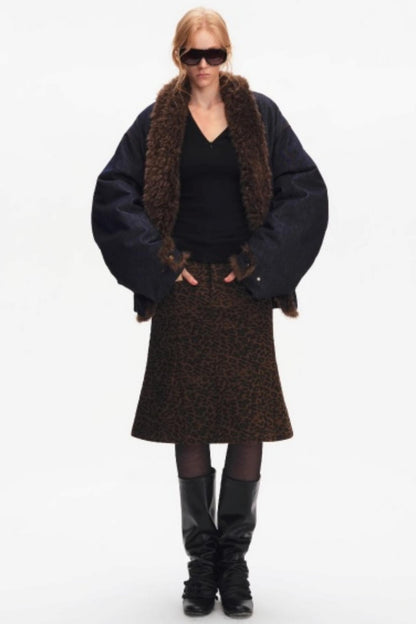 Korean Leopard Fishtail Skirt