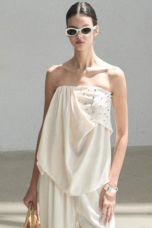 Elegant Satin Two-Piece Set-Up