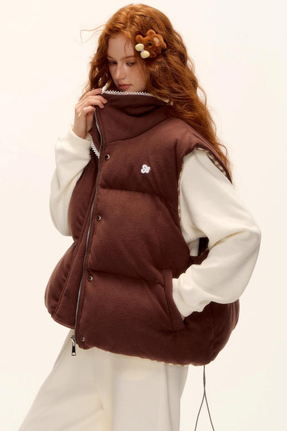 Reversible Plaid Lace Vest Jacket