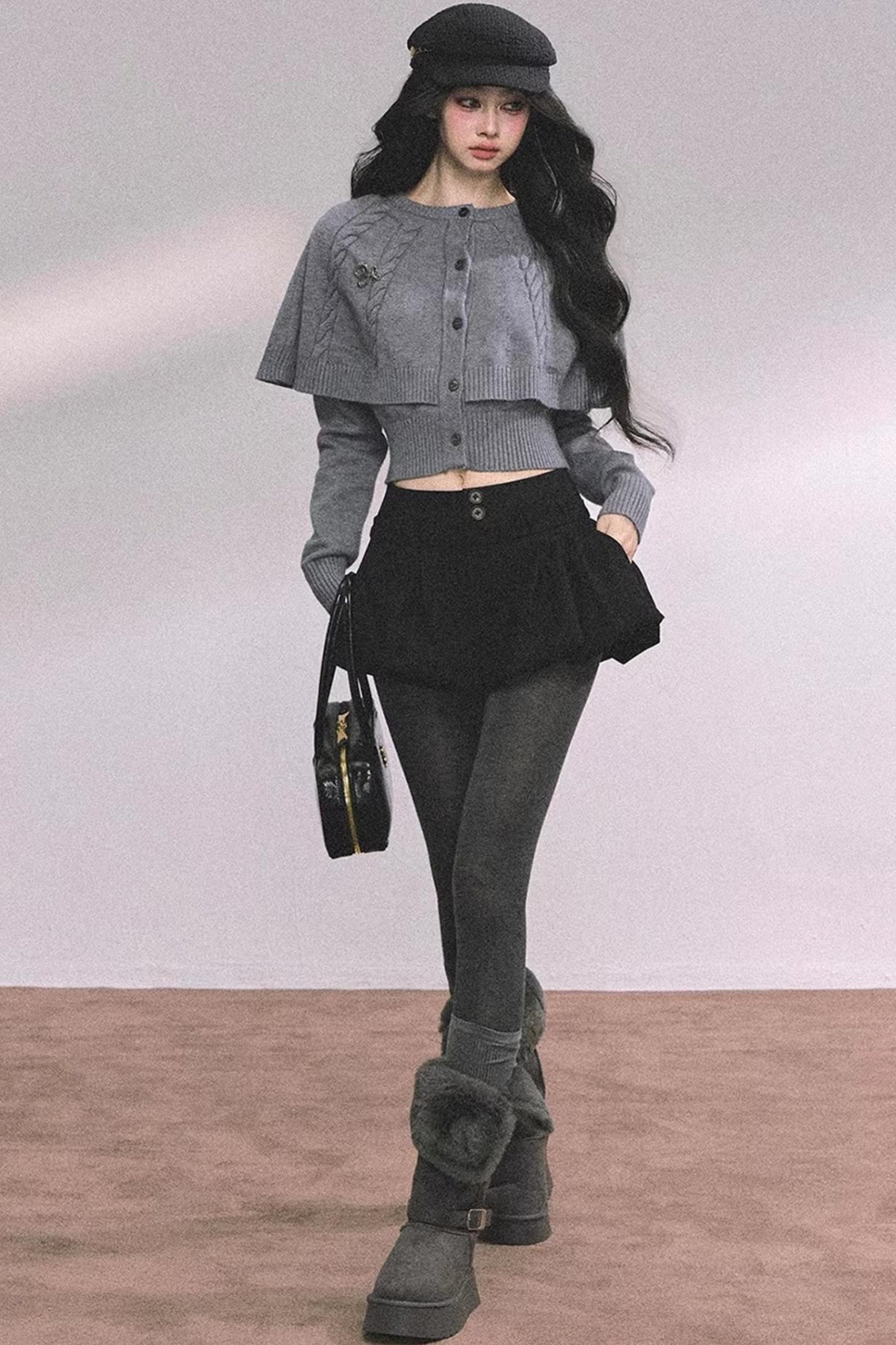 Cable Knit Cape Sweater