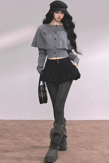 Cable Knit Cape Sweater