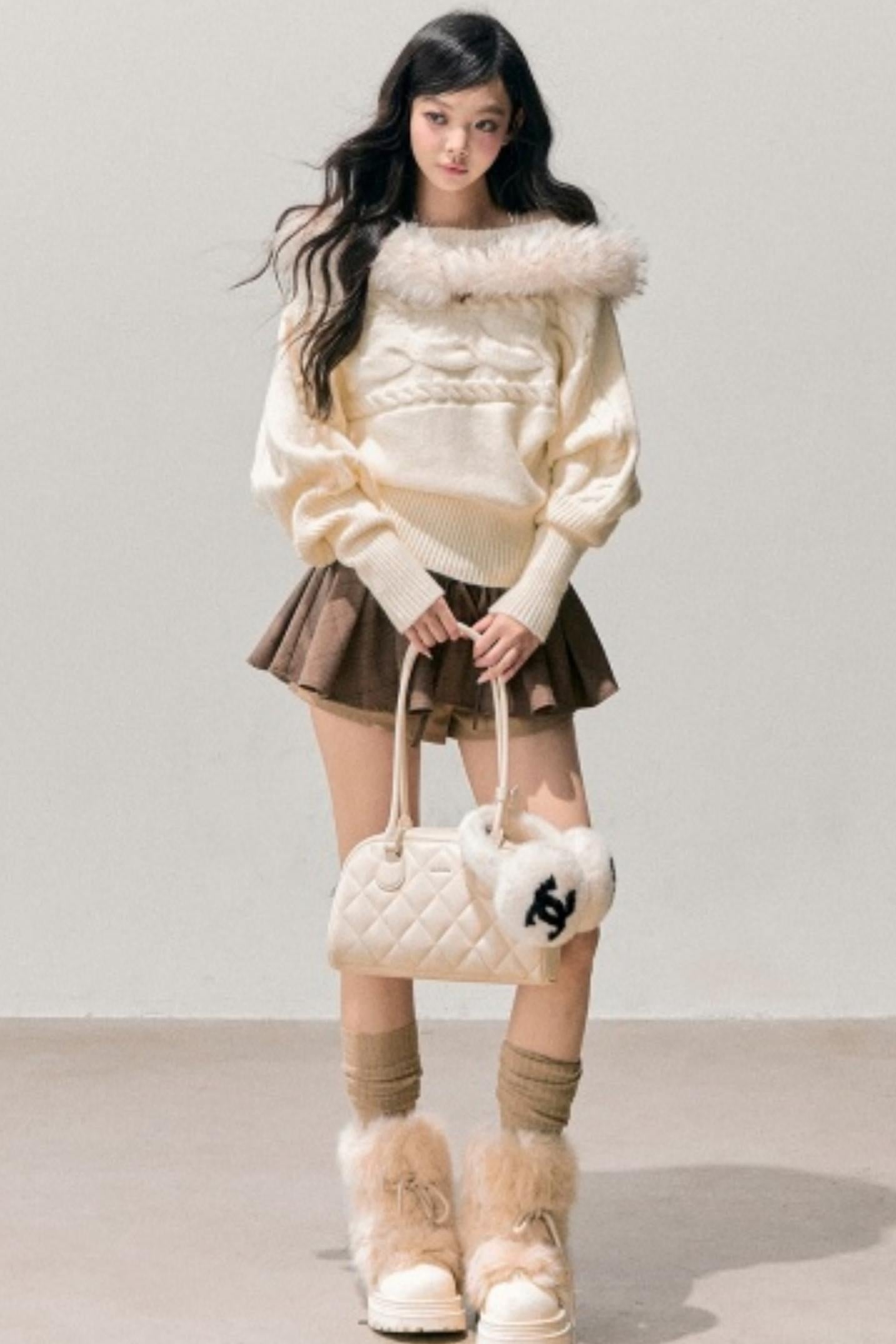 Tea Fragrance Mohair Sweater