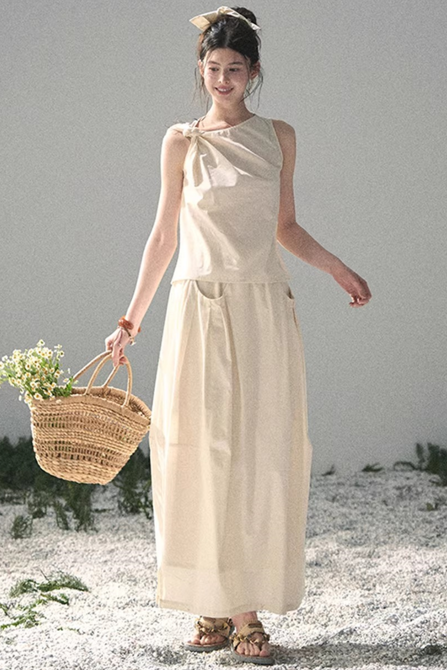 White Pleated Summer Set-Up
