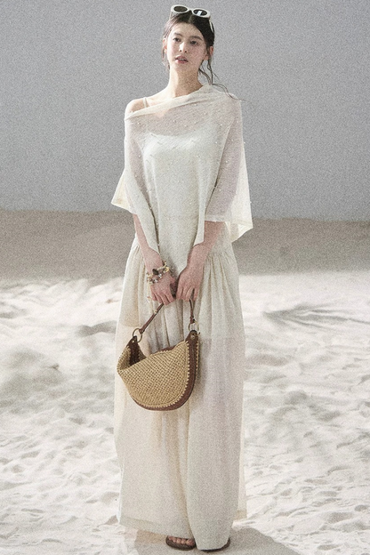 Watercolor Chiffon Wide-Leg Pants