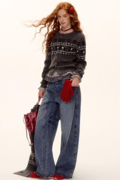 Fair Isle Wool Cardigan Set-Up