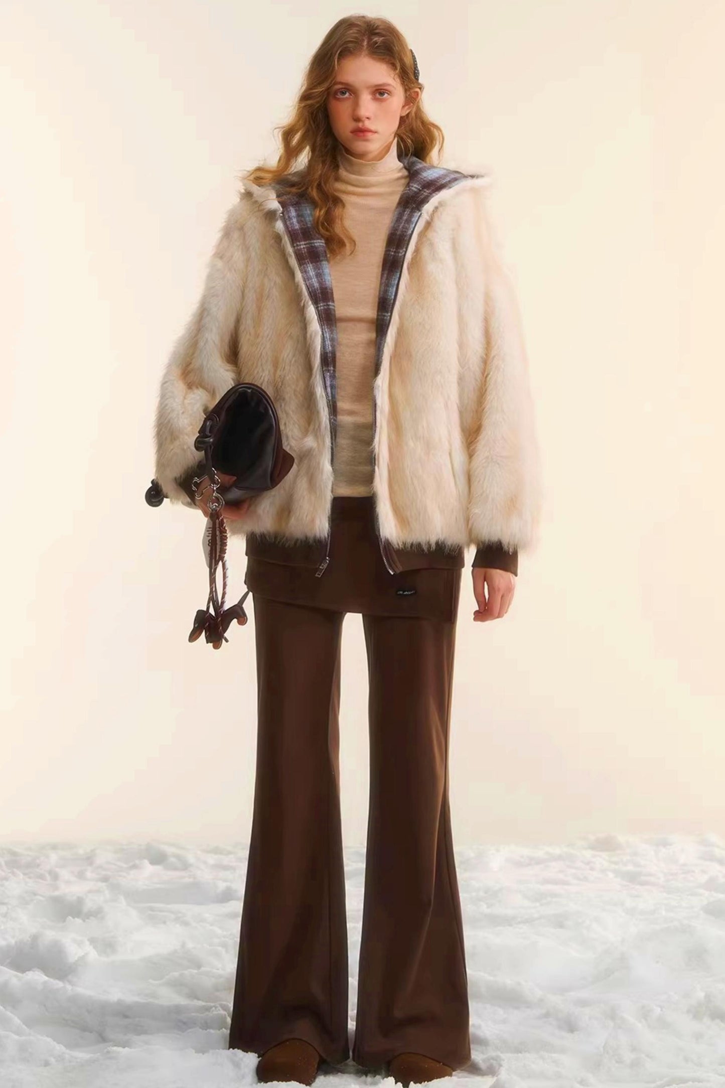 First Snow Plaid Reversible Coat