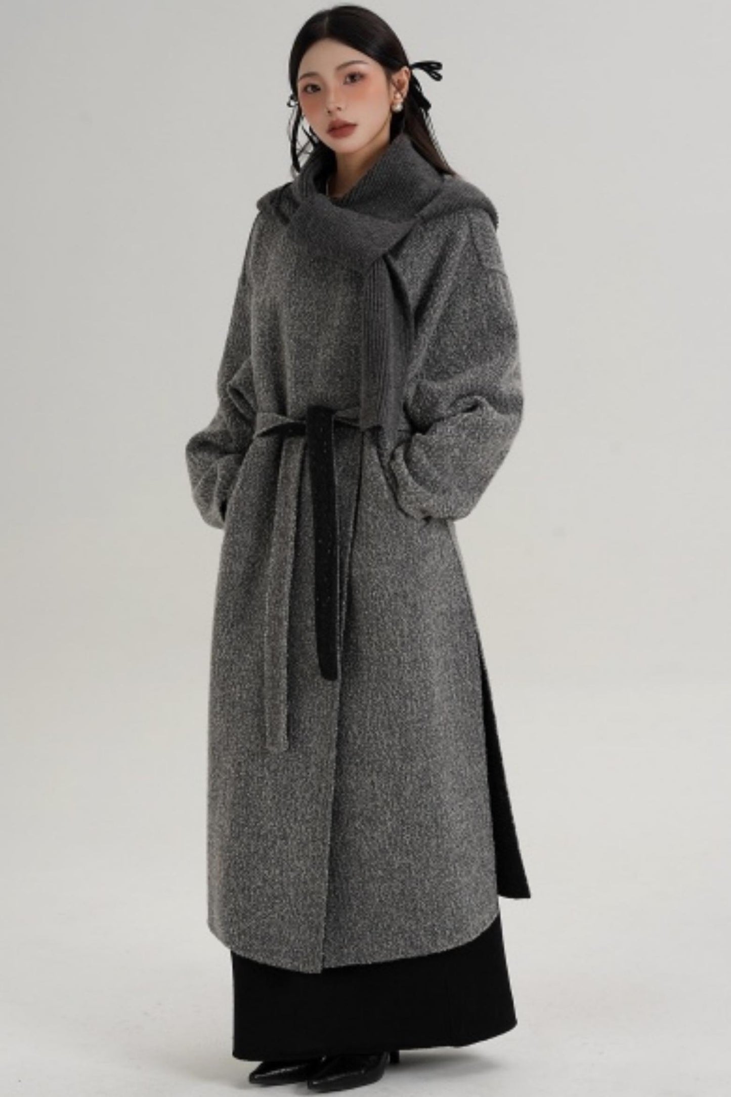 Hooded Double-Sided Wool Coat