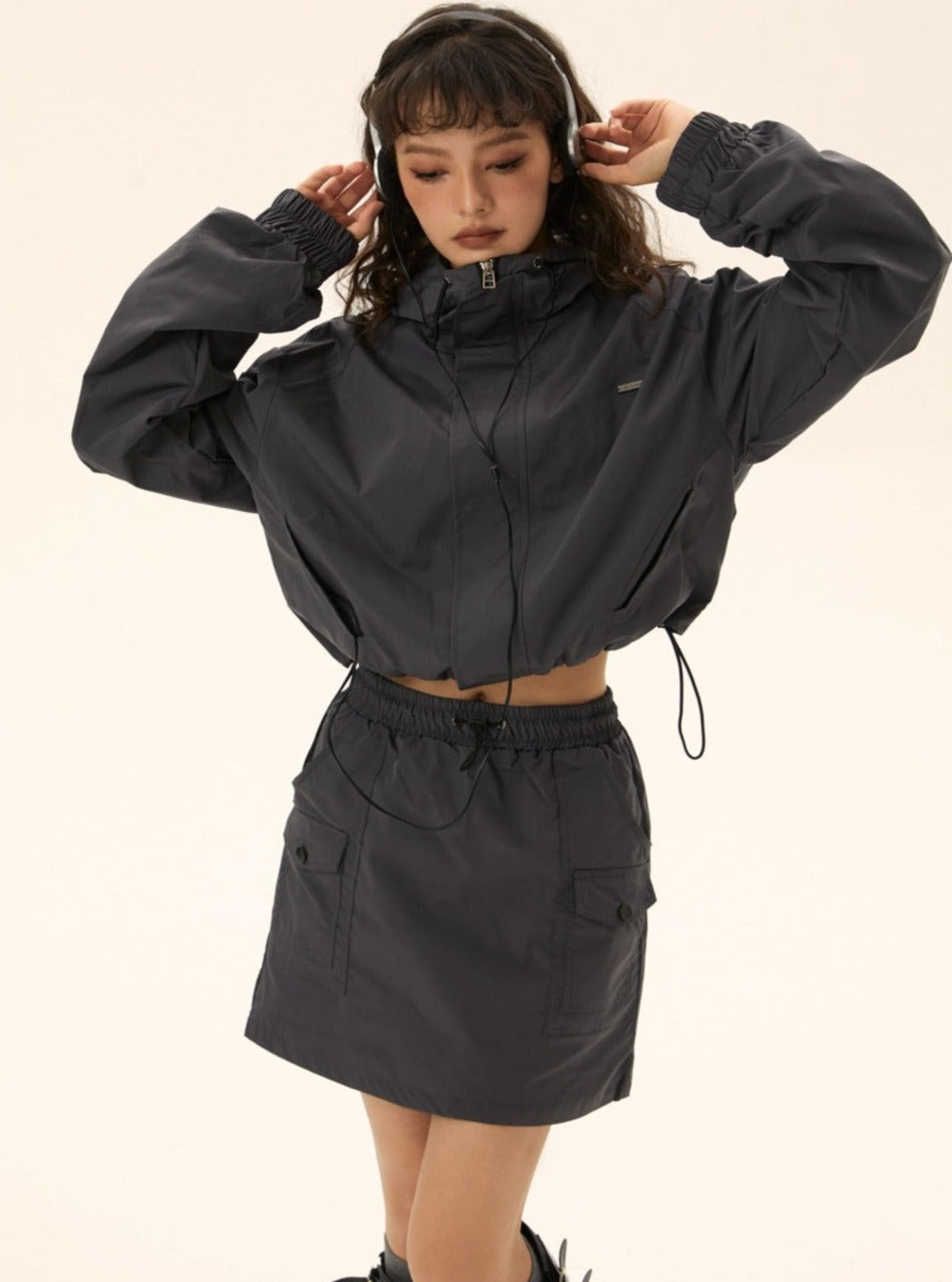 Functional wind short jacket short skirt