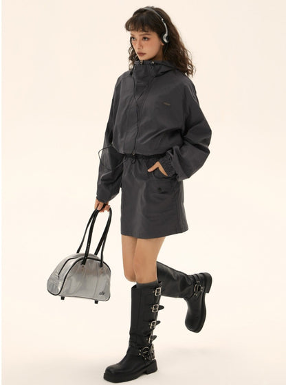 Functional wind short  jacket short skirt