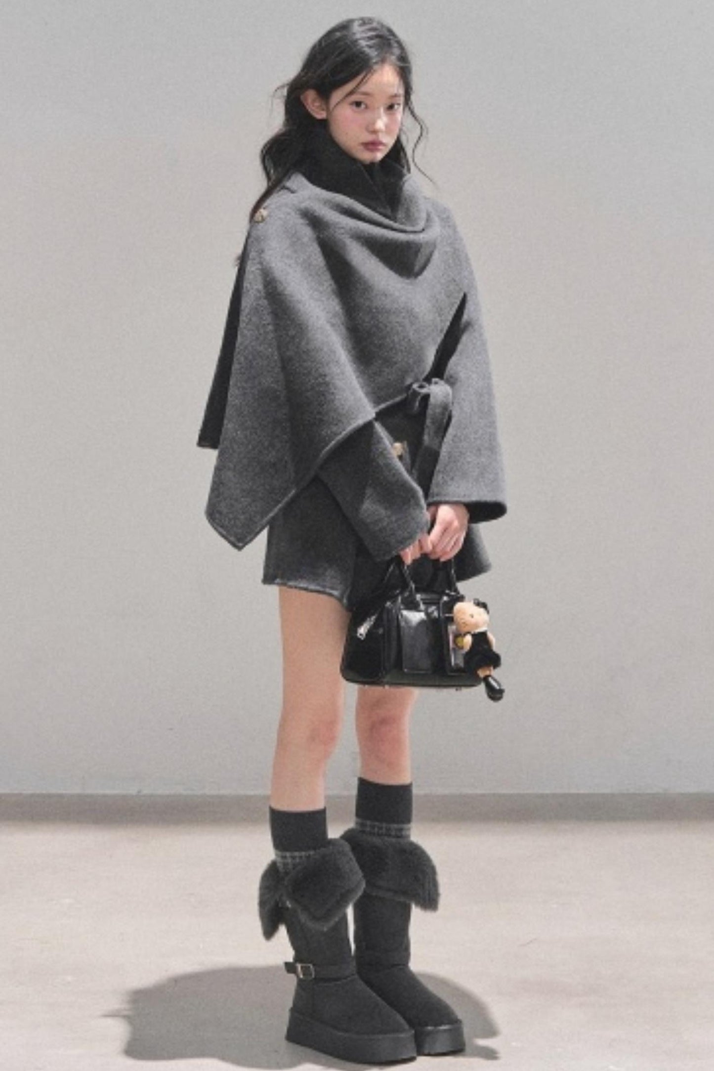 Winter Plaid Wool Coat