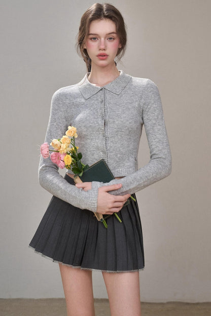 Gray Pleated Skirt