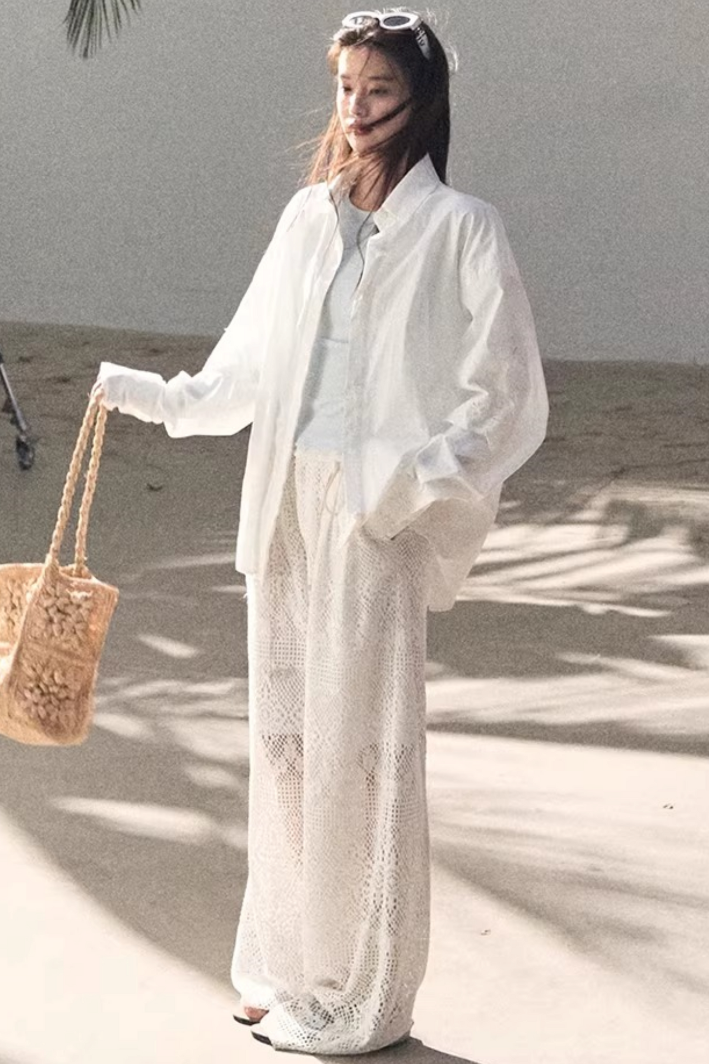 Hollow Crochet Lace Pants