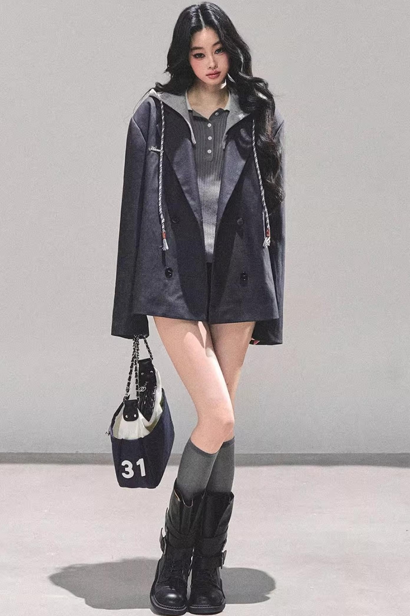 Minimalist Hooded Blazer