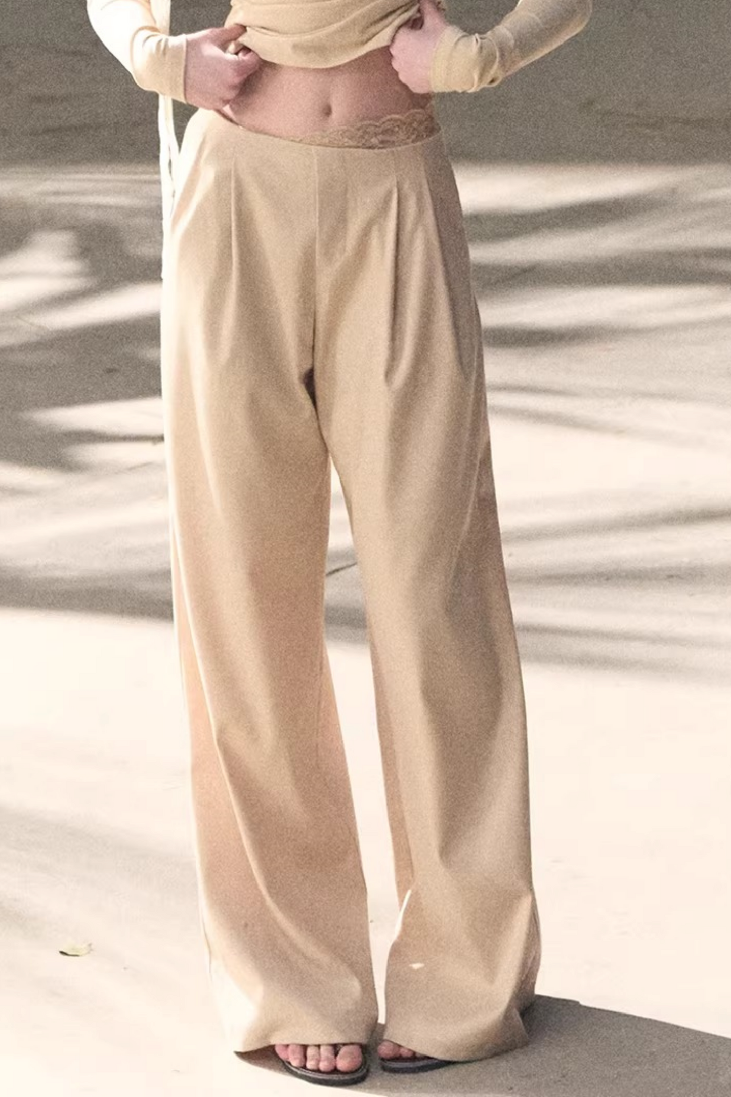 Sicilian Lace Knit Top Pants Set