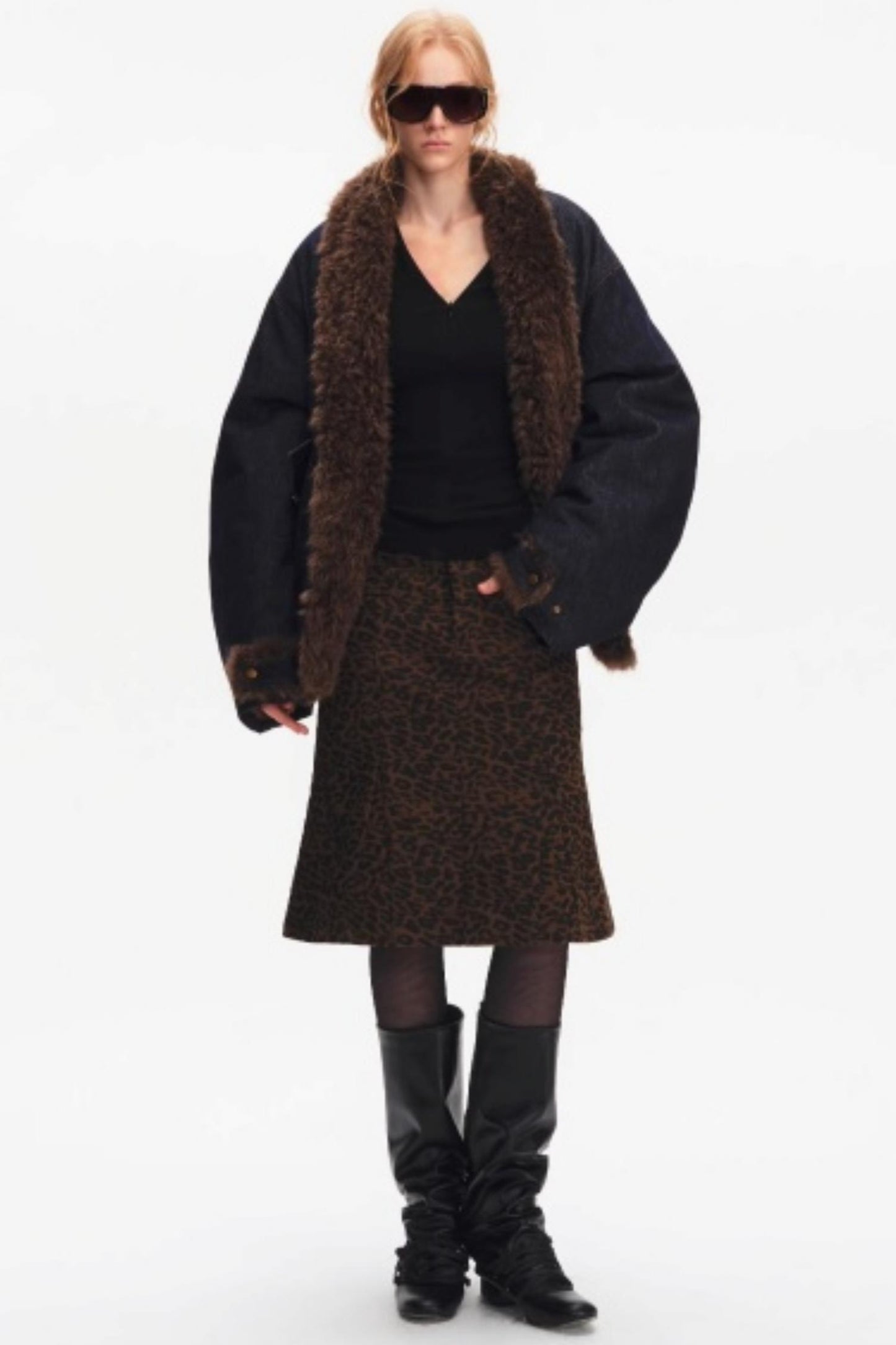 Korean Leopard Fishtail Skirt