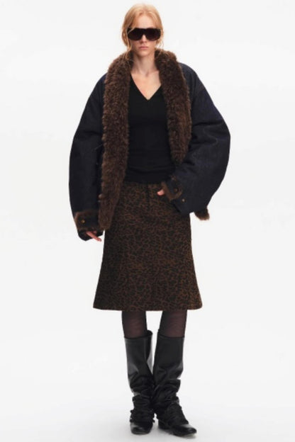 Korean Leopard Fishtail Skirt