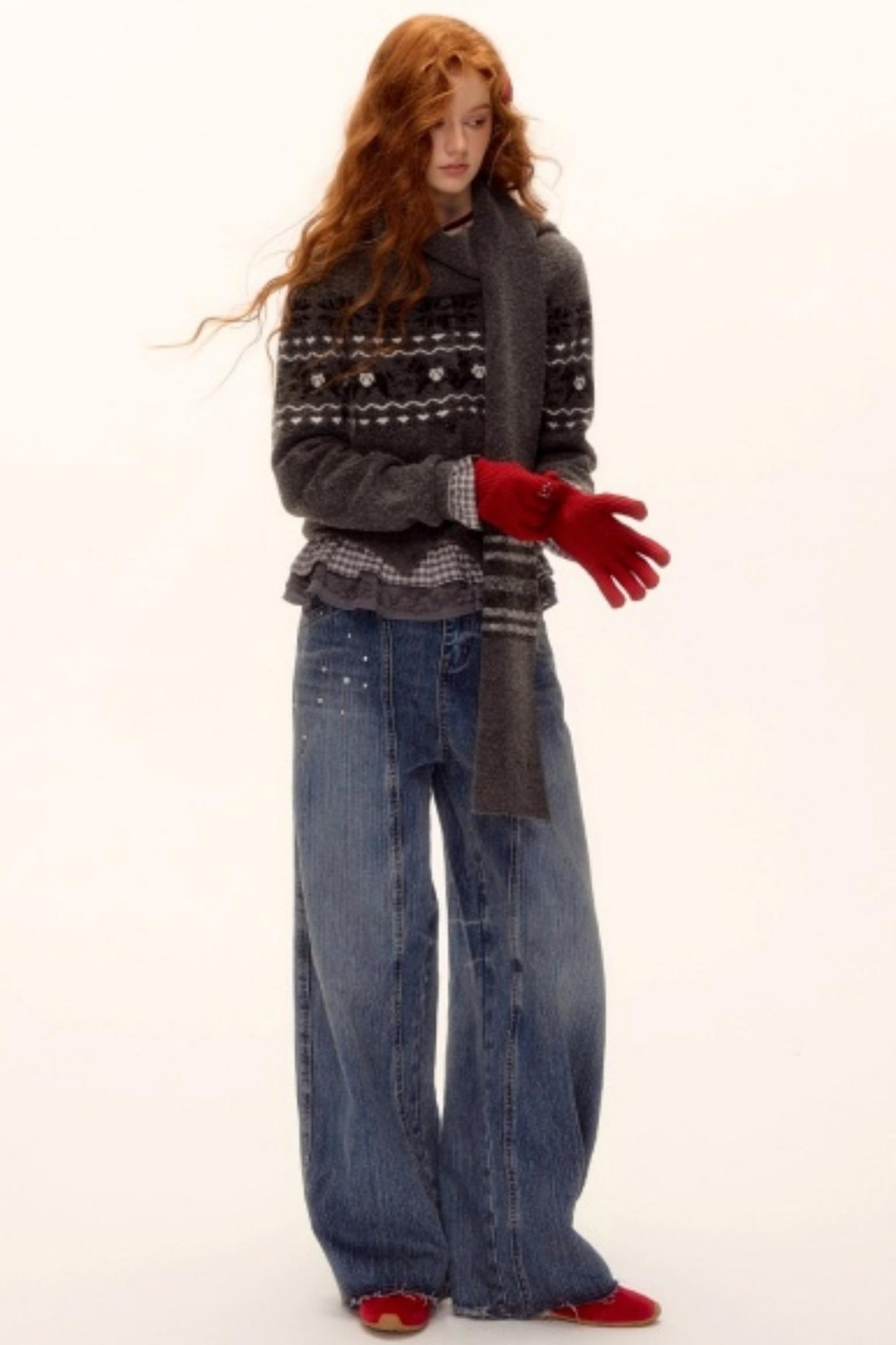 Fair Isle Wool Cardigan Set-Up