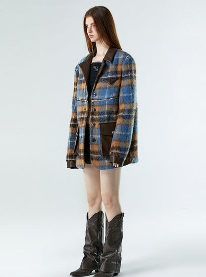 2 Stil -Tweed Plaidjacke