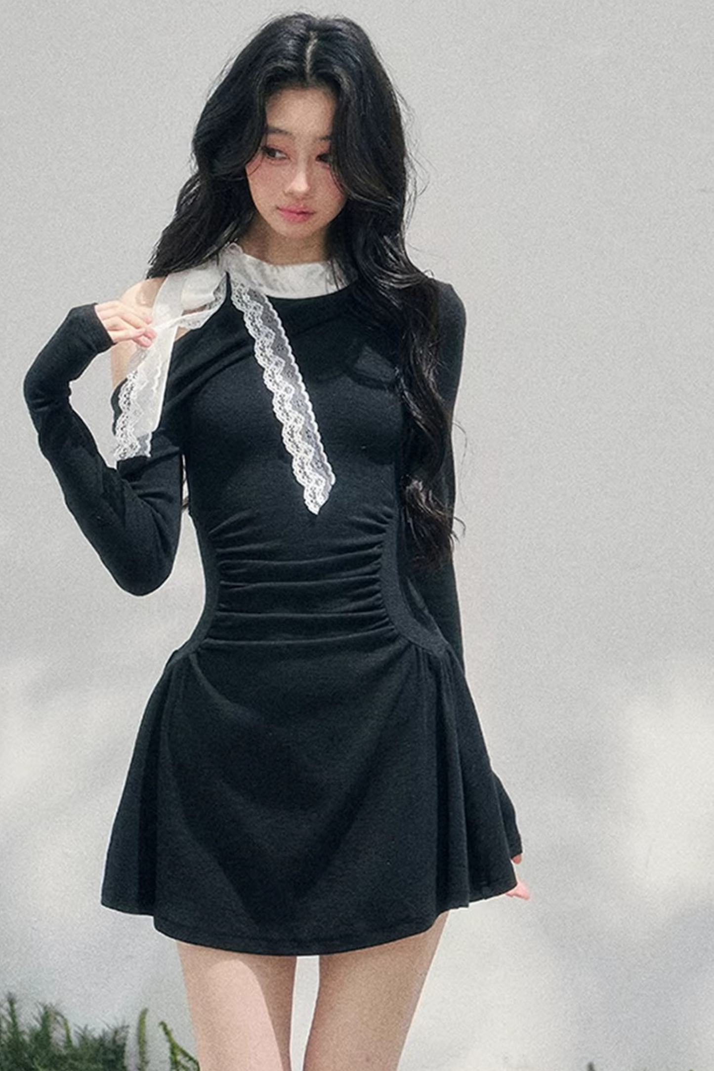 Entwined Warmth Waist-Cinching Dress