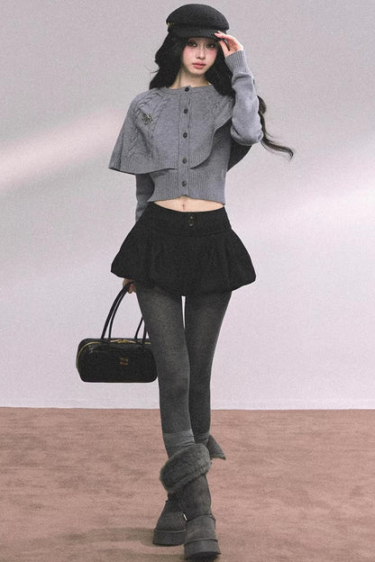 Cable Knit Cape Sweater