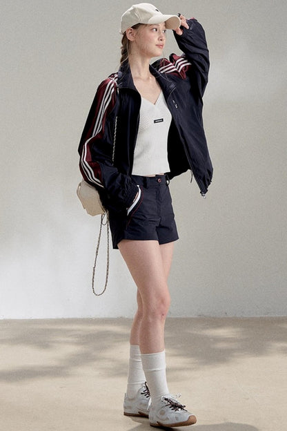 Textured White V-Neck Knitted Suspender Top