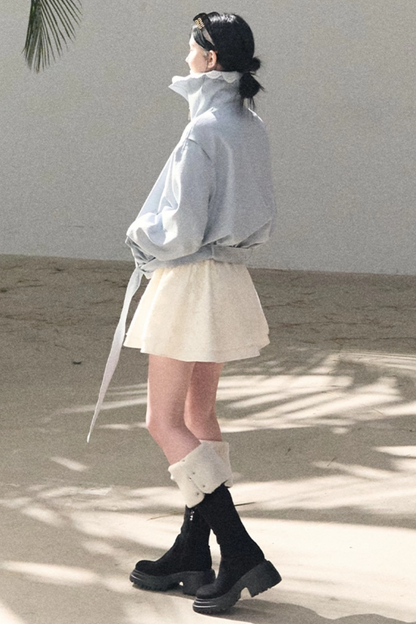 Wool Blend Embossed Floral Dress