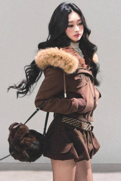 Hooded Faux Fur Winter Coat