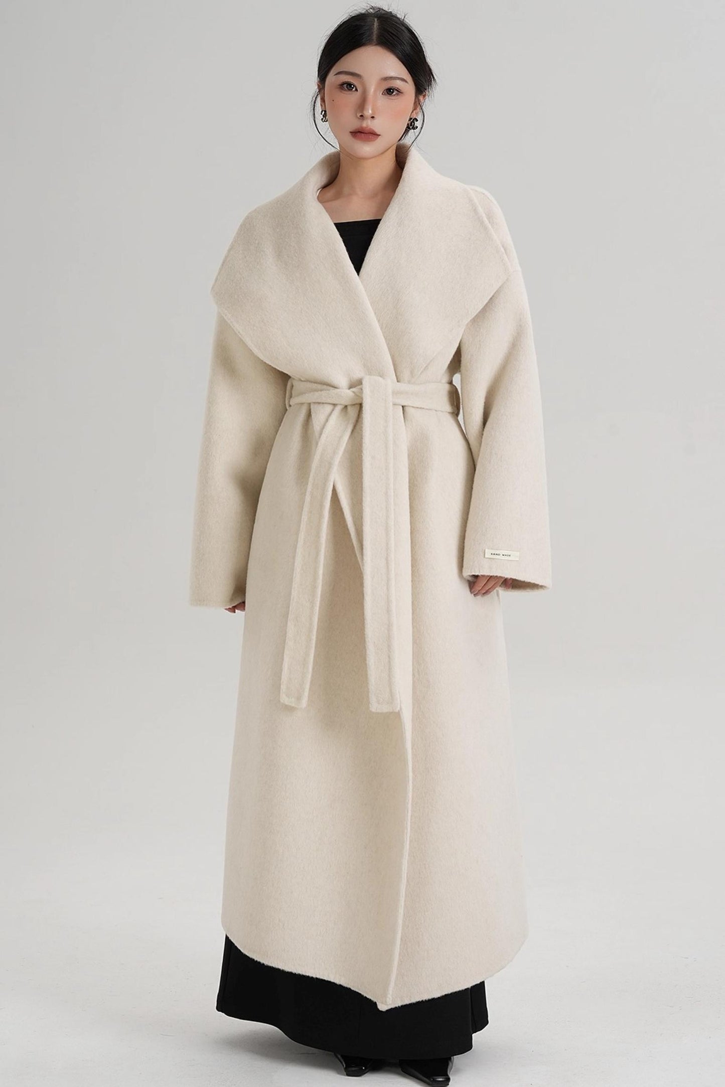 Large Lapel Long Wool Coat