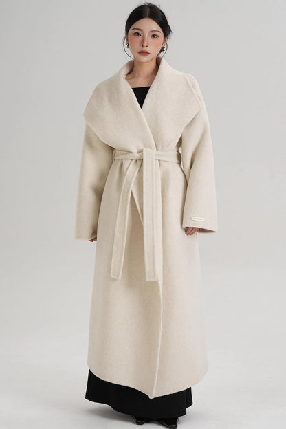 Large Lapel Long Wool Coat