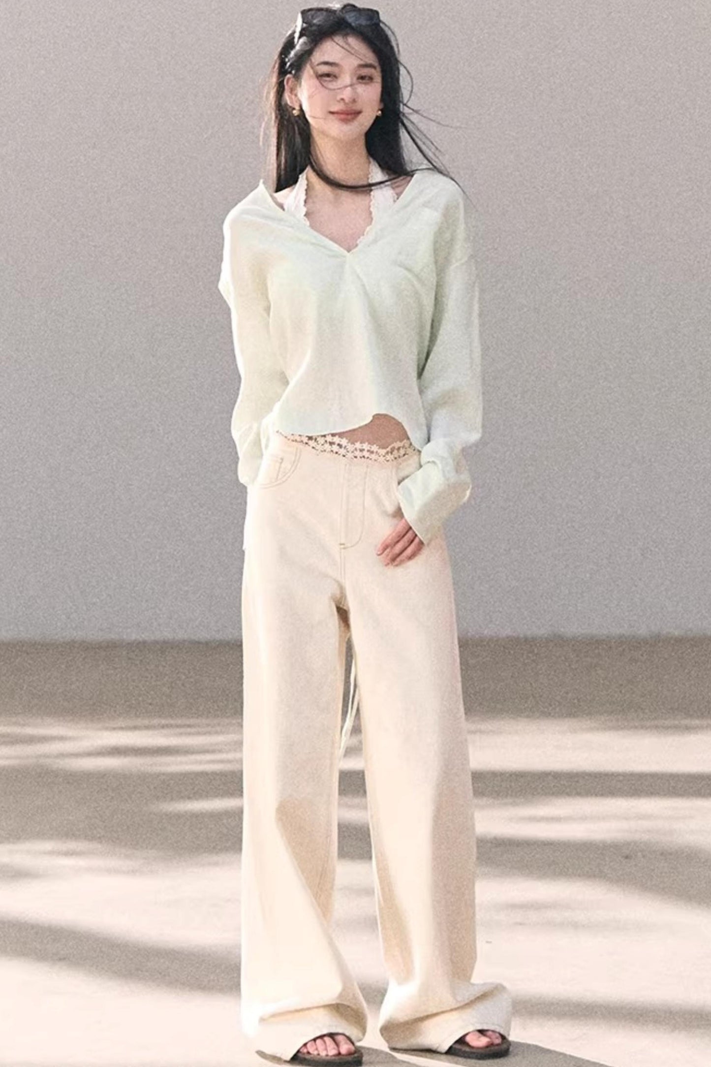 Lace-Trimmed Halter Camisole