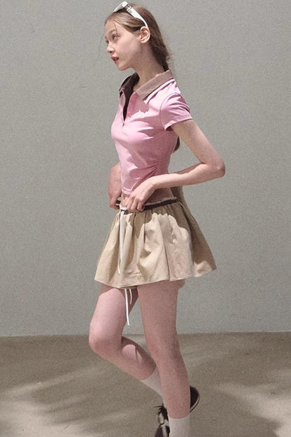 Vintage Lace Poncho Polo Skirt Set-Up