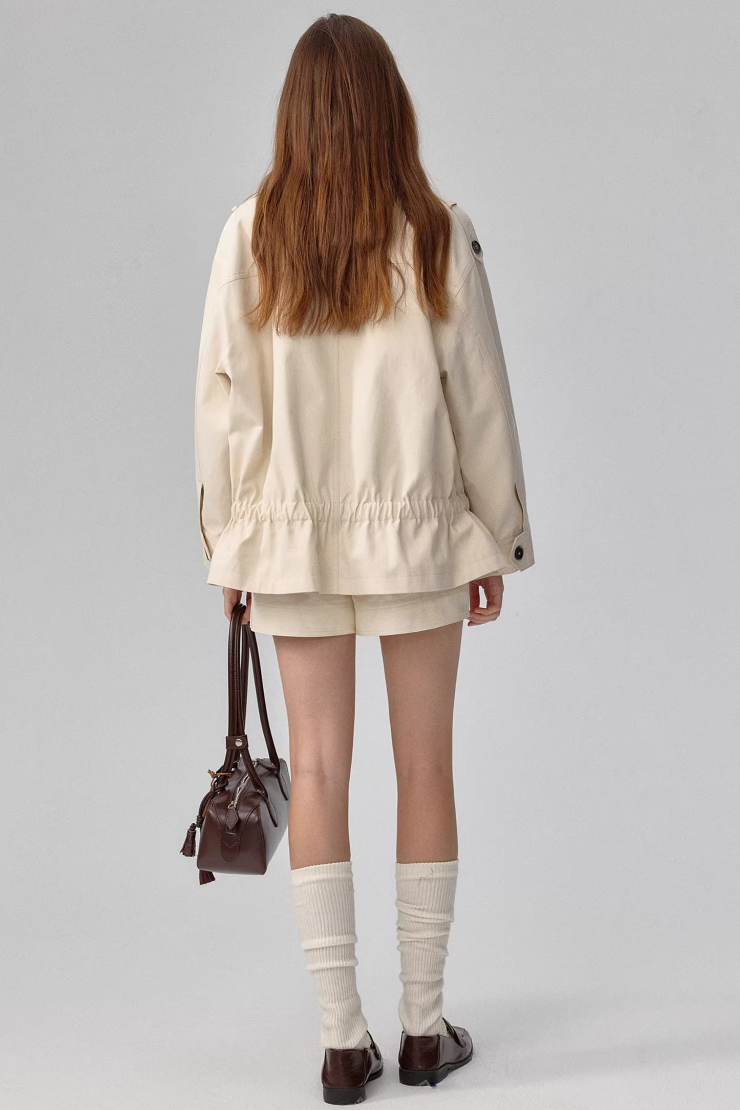 Tencel Cotton Stand Collar Trench Coat