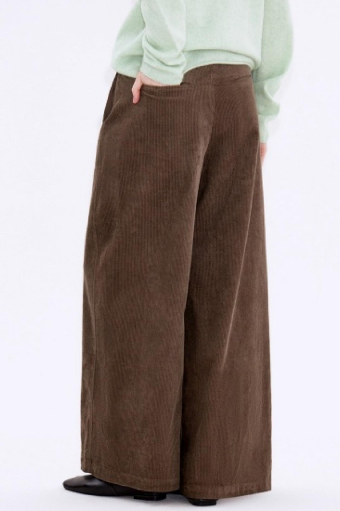 Retro Corduroy Pleated Pants