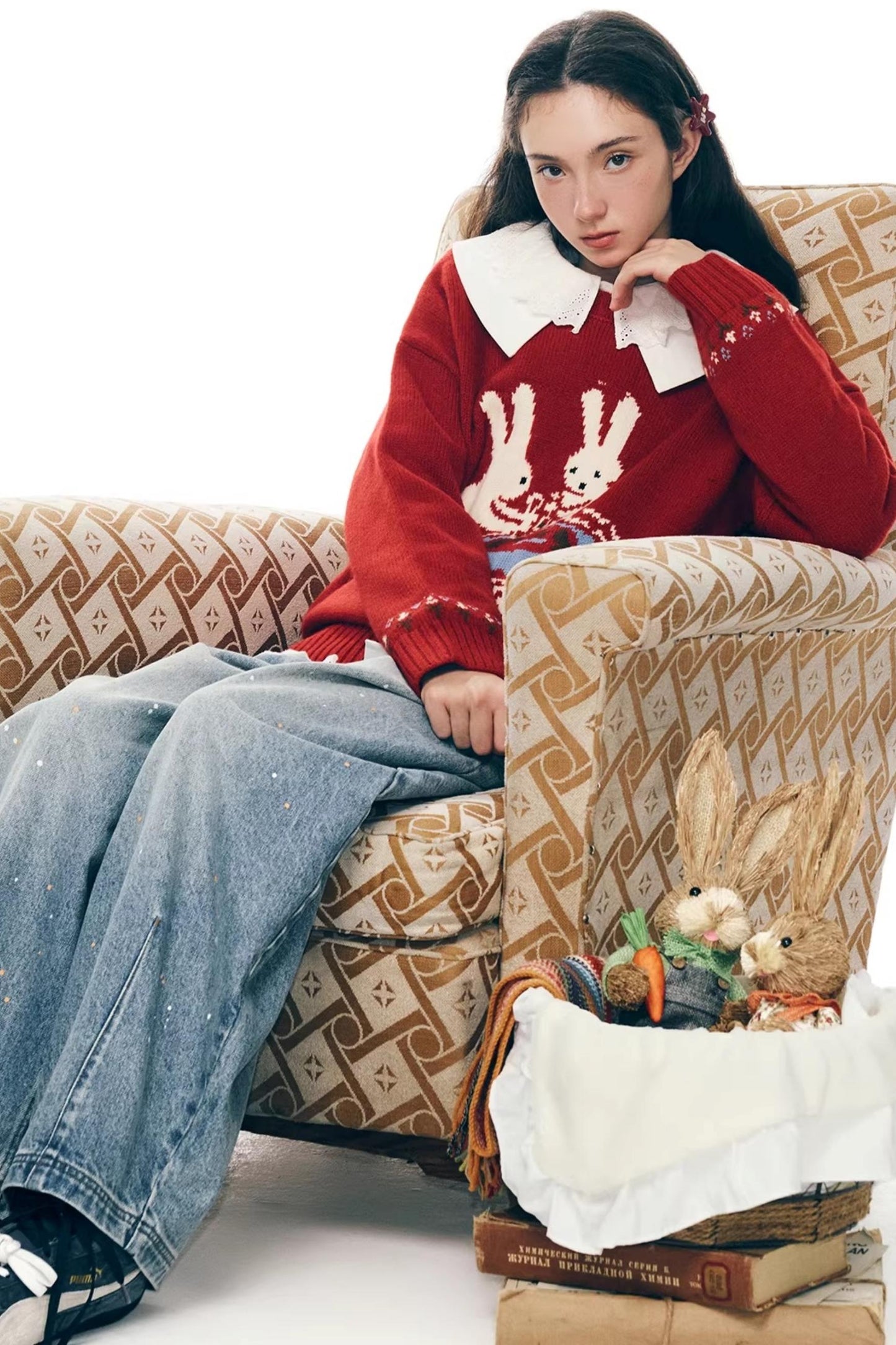 Red Rabbit Knitted Sweater